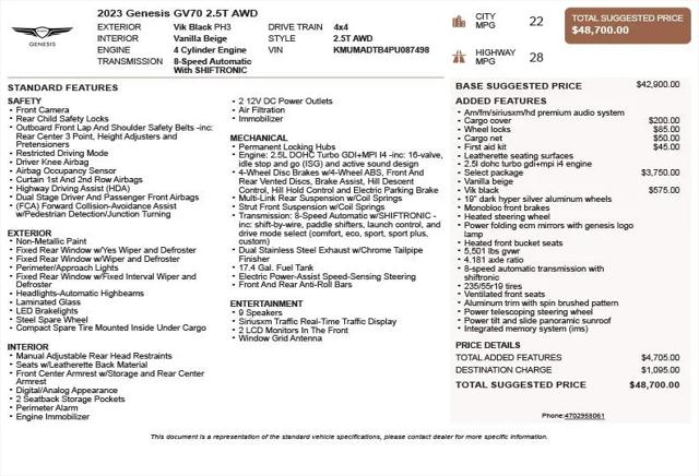 2023 Genesis GV70 2.5T AWD