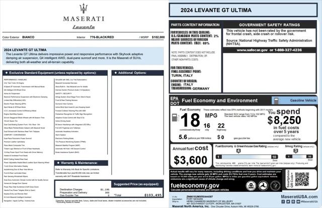 2024 Maserati Levante GT Ultima