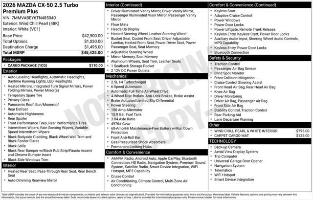 2026 Mazda CX-50 2.5 Turbo Premium Plus