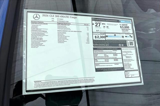 2026 Mercedes-Benz E-CLASS E 300 CLE 300
