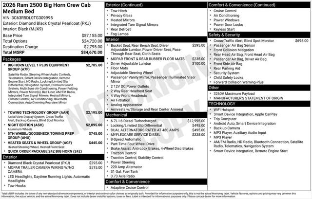 2026 Ram 2500 Big Horn Crew Cab 4x4 64 Box
