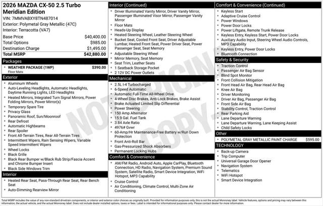 2026 Mazda CX-50 2.5 Turbo Meridian Edition