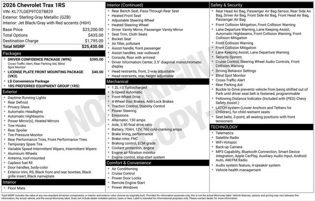 2026 Chevrolet Trax FWD 1RS