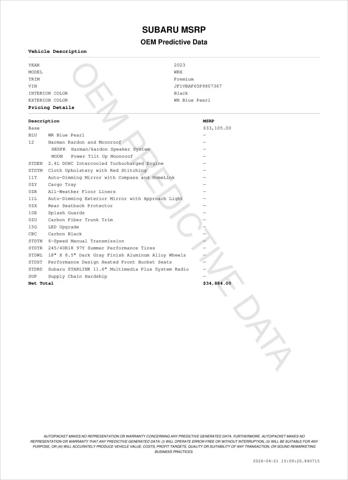 2023 Subaru WRX Premium