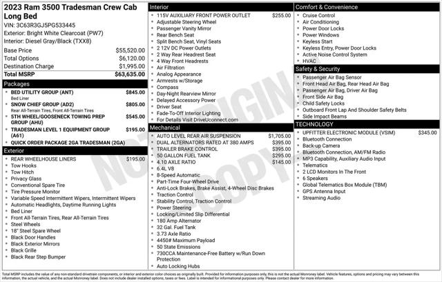 2023 Ram 3500 Tradesman Crew Cab 4x4 8' Box