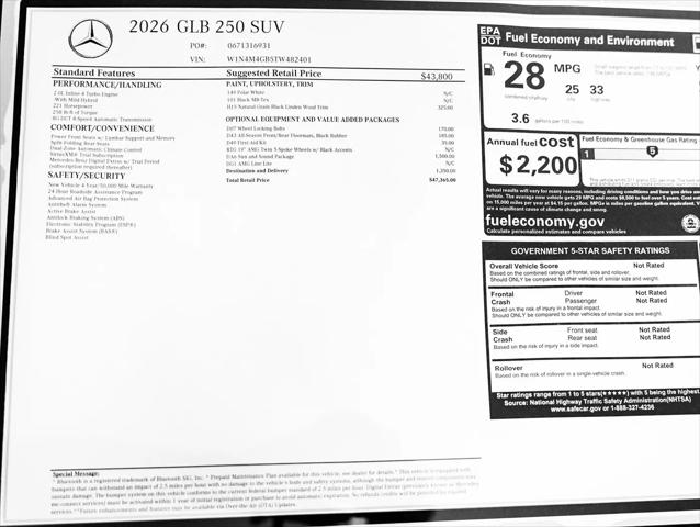 2026 Mercedes-Benz GLB GLB 250