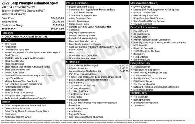 2022 Jeep Wrangler Unlimited Sport 4x4