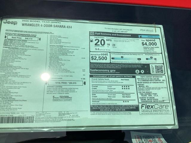 2026 Jeep Wrangler 4-Door Sahara 4x4