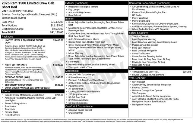 2026 Ram 1500 Limited Crew Cab 4x4 5'7" Box