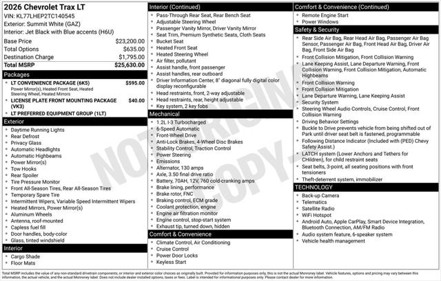 2026 Chevrolet Trax FWD LT