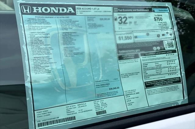 2026 Honda Accord Sedan LX