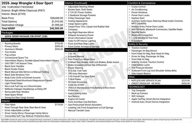 2026 Jeep Wrangler Sport