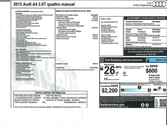 2013 Audi A4 2.0T Premium