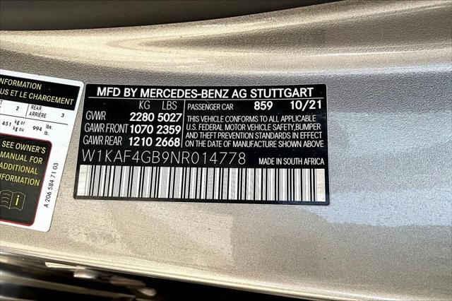 2022 Mercedes-Benz C-CLASS C 300 Sedan