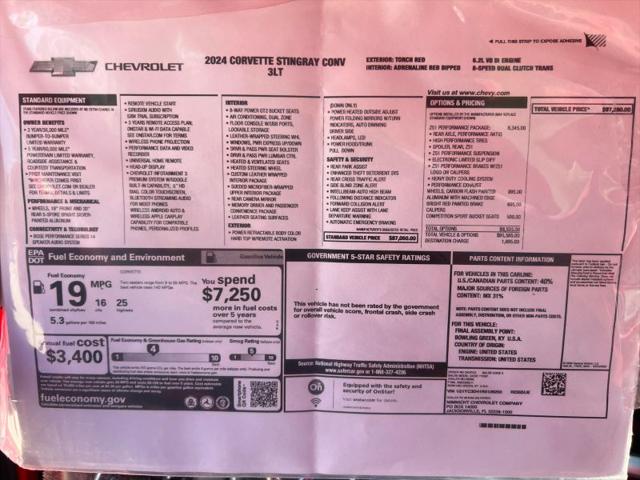 2024 Chevrolet Corvette Stingray RWD Convertible 3LT