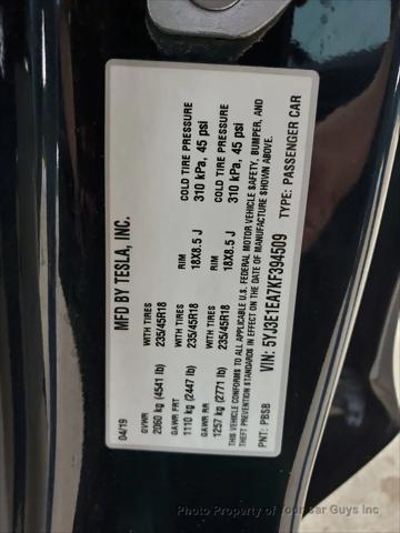 2019 Tesla Model 3 Standard Range Plus