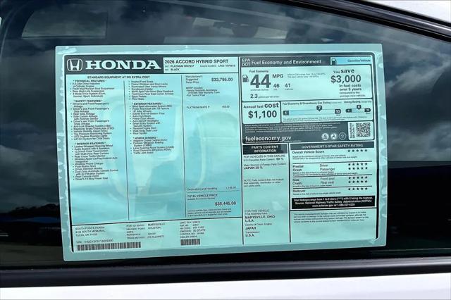 2026 Honda Accord Sedan Sport