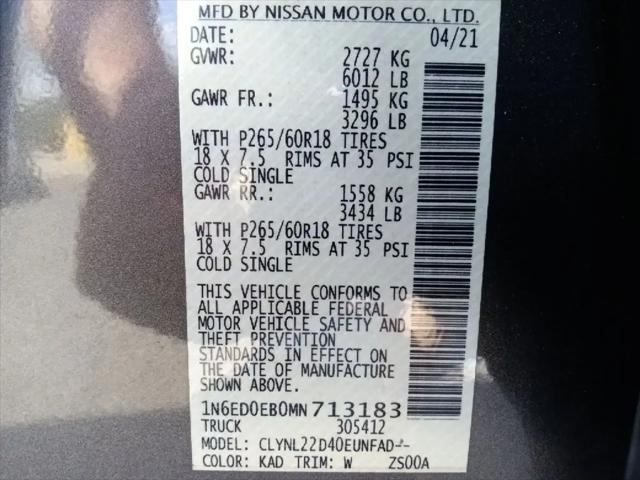 2021 Nissan Frontier Crew Cab SV 4x4