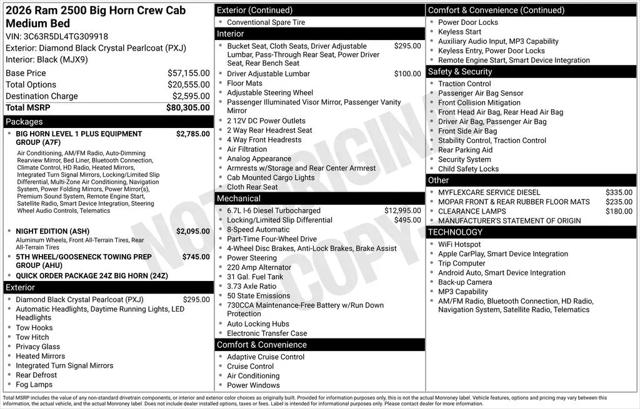 2026 Ram 2500 Big Horn Crew Cab 4x4 64 Box