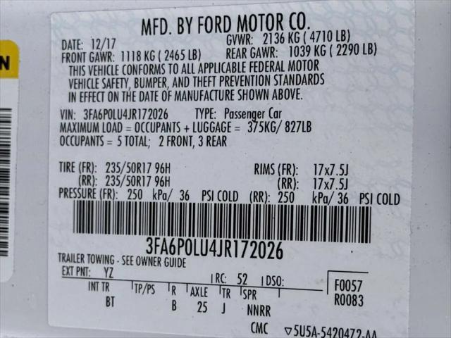 2018 Ford Fusion Hybrid SE