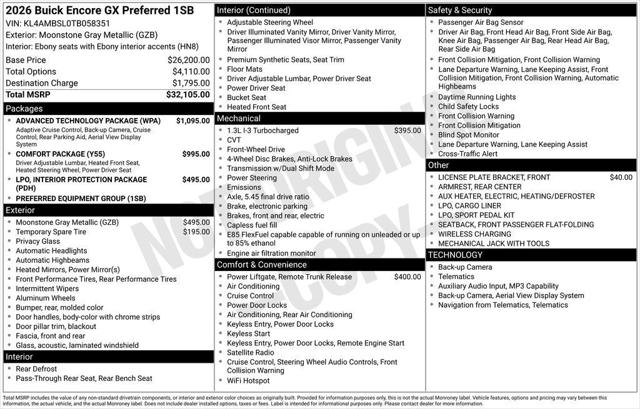 2026 Buick Encore GX Preferred FWD