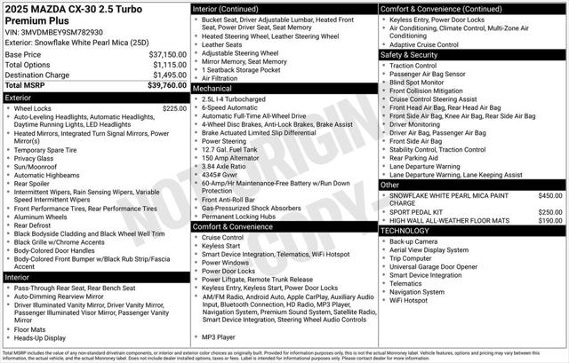 2025 Mazda CX-30 2.5 Turbo Premium Plus Package