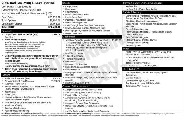 2025 Cadillac iQ Luxury 3 RWD