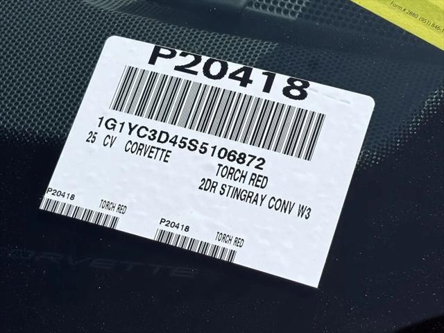 2025 Chevrolet Corvette Stingray RWD Convertible 3LT