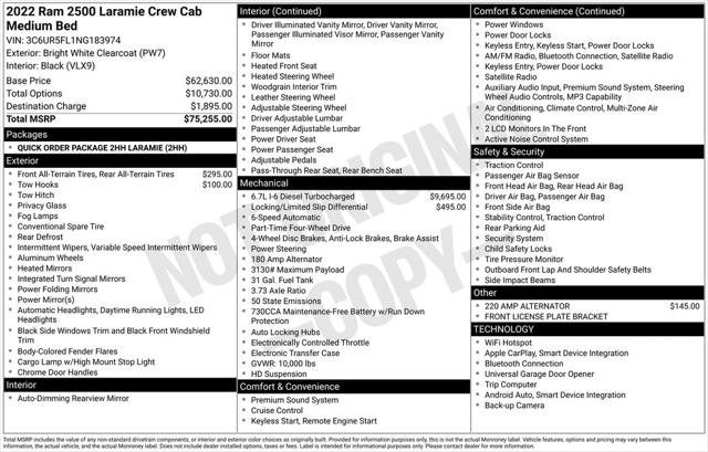 2022 Ram 2500 Laramie Crew Cab 4x4 6'4" Box