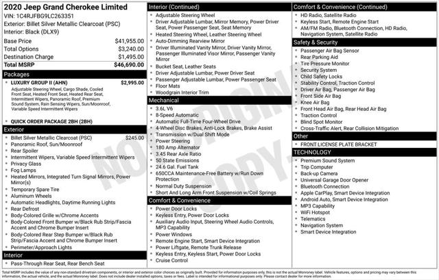 2020 Jeep Grand Cherokee Limited 4x4
