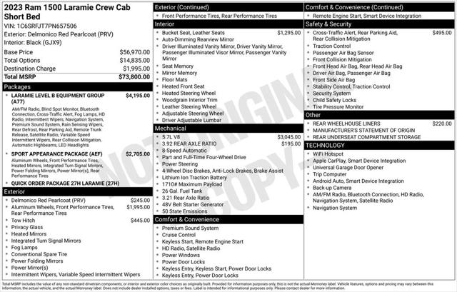 2023 Ram 1500 Laramie Crew Cab 4x4 5'7" Box