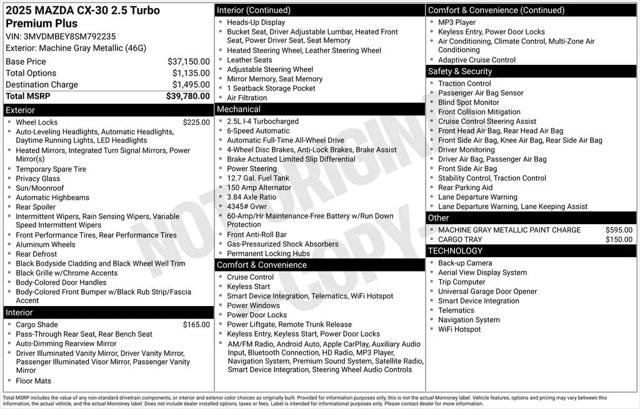 2025 Mazda CX-30 2.5 Turbo Premium Plus Package
