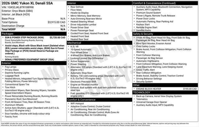 2026 GMC Yukon XL Denali 4WD