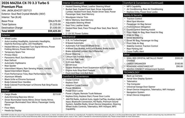2026 Mazda CX-70 3.3 Turbo S Premium Plus