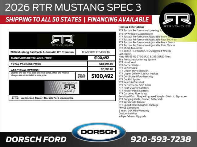 2026 Ford Mustang GT Premium Fastback