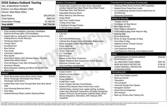 2026 Subaru Outback Touring