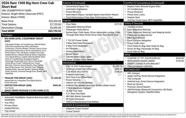 2026 Ram 1500 Big Horn Crew Cab 4x4 57 Box