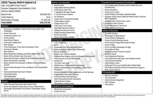2025 Toyota RAV4 Hybrid LE 2025 Toyota RAV4 Hybrid LE