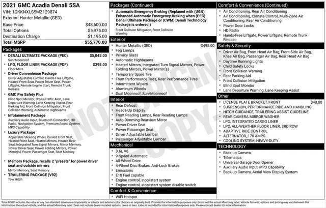 2021 GMC Acadia AWD Denali