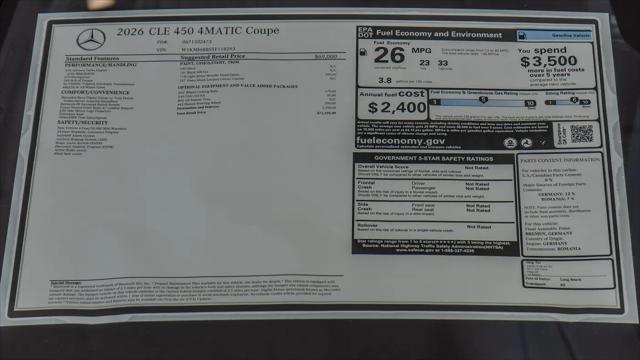 2026 Mercedes-Benz CL CLE 450