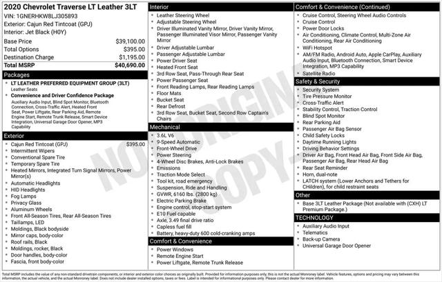 2020 Chevrolet Traverse FWD LT Leather