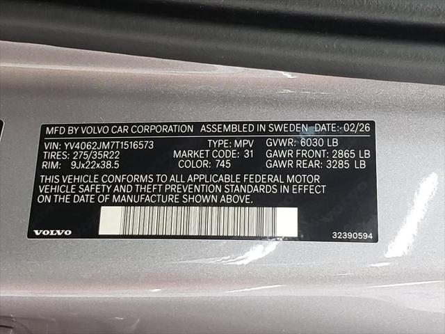 2026 Volvo XC90 Ultra Dark Theme, B6 AWD Gas (mild hybrid), Gasoline, 6 Seats