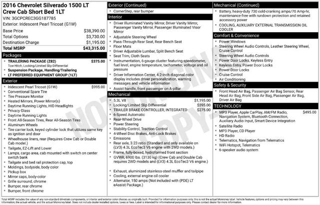 2016 Chevrolet Silverado 1500 1LT