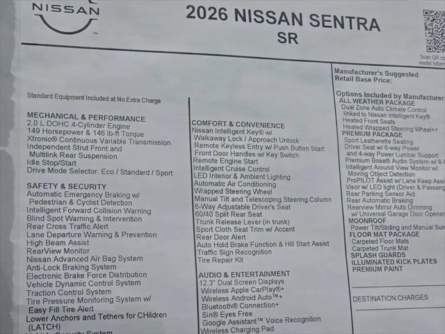 2026 Nissan Sentra SR