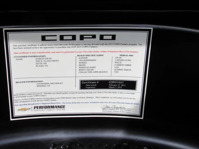 2015 Chevrolet Camaro COPO