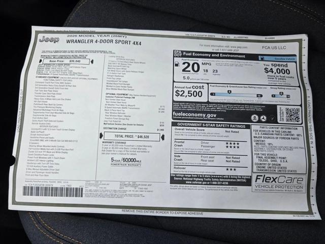 2026 Jeep Wrangler Sport