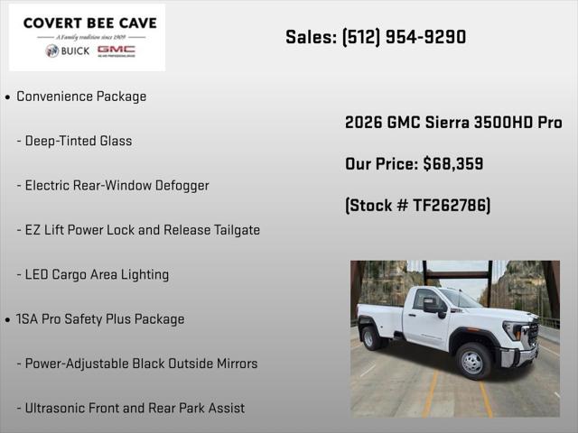 2026 GMC Sierra 3500HD Regular Cab, Long Bed, Pro Dual Rear Wheel, 4WD