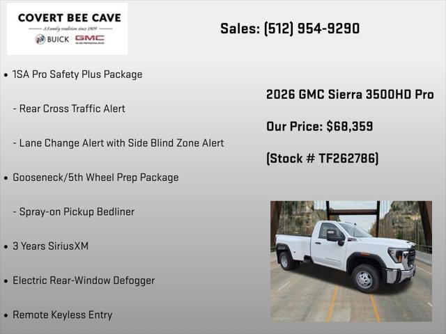 2026 GMC Sierra 3500HD Regular Cab, Long Bed, Pro Dual Rear Wheel, 4WD