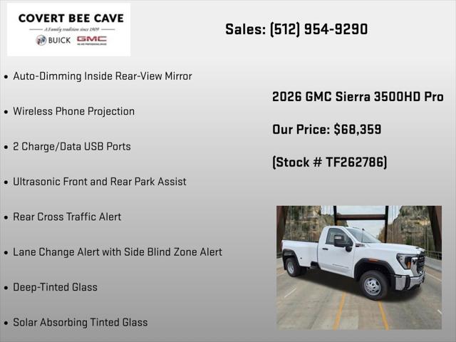 2026 GMC Sierra 3500HD Regular Cab, Long Bed, Pro Dual Rear Wheel, 4WD