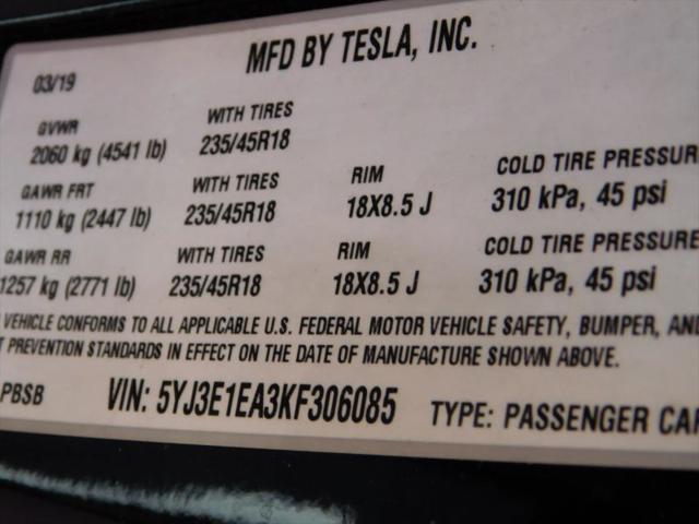 2019 Tesla Model 3 Standard Range Plus